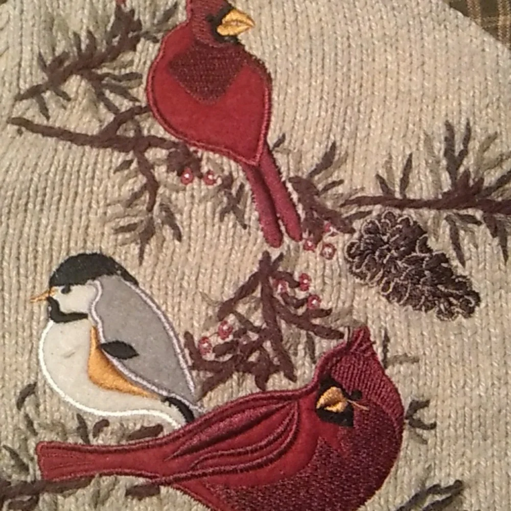 🕊️ Cardinal OOAK DOILY Hand Crafted Quilted Unique 